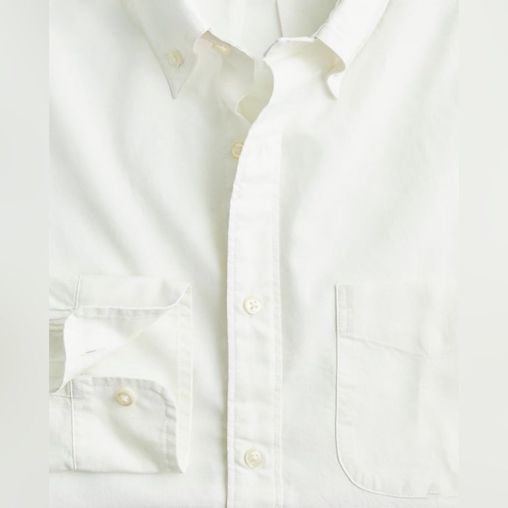 NWT J CREW Slim Untucked Broken-in organic cotton oxford shirt in white - Picture 5 of 7